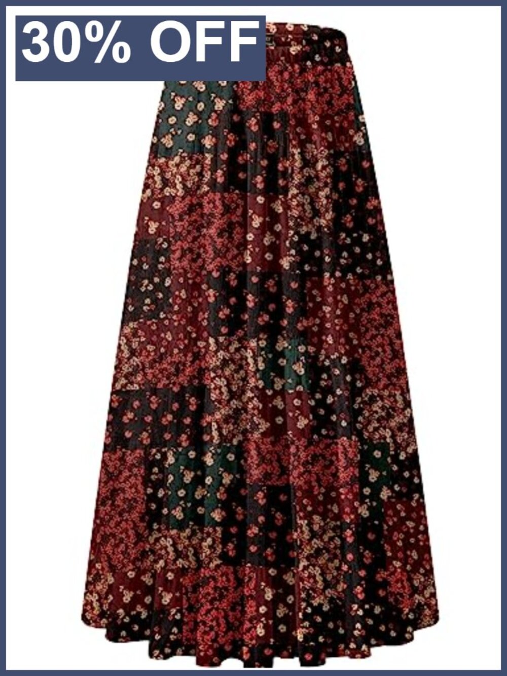 Chiffon Elastic High Waist Pleated A-Line Maxi Skirt